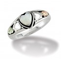 Black Hills 12K Gold on Sterling Silver Heart Ring with Opal