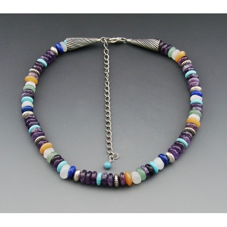 Gemstone with Sterling Silver Necklace 