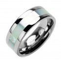 Titanium Band Ring with Mother of Pearl