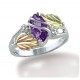 Black Hills Sterling and 12K Gold Ring with Amethyst 