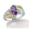 Black Hills Sterling and 12K Gold Ring with Amethyst 