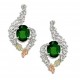 Black Hills Sterling and 12K Gold Post Earrings with Emerald 