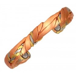 Sergio Lub Magnetic Copper Cuff Bracelet - Copper Sage Mag. Brushed