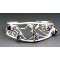 Native American Cuff Bracelet with Amethyst 