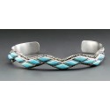 Native American Cuff Bracelet with Turquoise