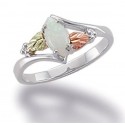 Black Hill 12K Gold on Sterling Silver Ring with Opal