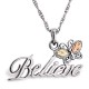 Black Hill Gold on Sterling Silver Believe Sign Pendant with Necklace