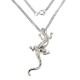 Black Hills Sterling and 12K Gold Lizard Pendant w Necklace