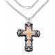 Black Hills Sterling and 12K Gold Cross Pendant w Necklace