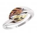 Black Hills Gold Ring Sterling Silver and 12K Gold Ring