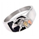 Black Hills Sterling Silver and 12K Gold Eagle Ring