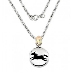 Black Hills Sterling and 12K Gold Horse Pendant with Chain