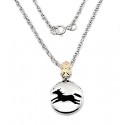 Black Hills Gold on Sterling Silver Horse Pendant with Necklace 