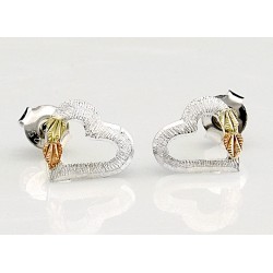 Small Black Hills 12K Gold on Silver Silver Heart Earrings