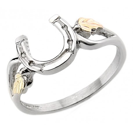 Black Hills 12K Gold on Sterling Silver Horseshoe Ring