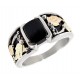 Black Hills Sterling Silver and 12K Gold Ring with Onyx