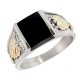 Black Hills Sterling Silver and 12K Gold Ring with Onyx