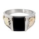 Black Hills Sterling Silver and 12K Gold Ring with Onyx