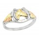 Black Hills Sterling Silver and 12K Gold Horseshoe Ring and Horse 