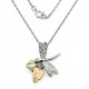 Black Hills Sterling and 12K Gold Dragonfly Pendant with Chain 