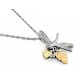 Black Hills Sterling and 12K Gold Dragonfly Pendant with Chain 