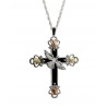 Black Hill Gold on Sterling Silver Cross Pendant with Necklace