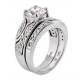 Sterling Silver Ring Set with 7MM Cubic Zirconia