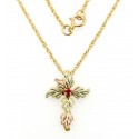 Black Hills 10K Gold Cross Pendant with Ruby 