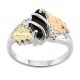 Black Hills Sterling Silver and 12k Gold Ring With Onyx