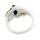 Black Hills Sterling Silver and 12k Gold Ring With Onyx