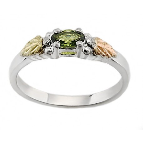 Black Hills 12K Gold on Sterling Silver Ring with Peridot