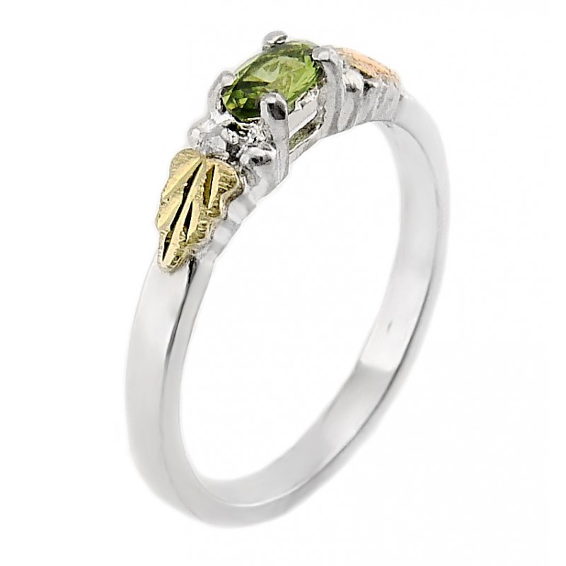 Black Hills 12K Gold on Sterling Silver Ring with Peridot - jewelry.farm