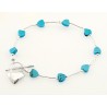 Southwestern Heart Turquoise and Sterling Silver Toggle Bracelet