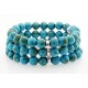 Southwestern Turquoise Stretch Bracelet with Sterling Silver