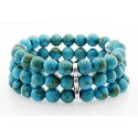 Southwestern Turquoise Stretch Bracelet with Sterling Silver