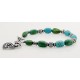 Sterling Silver and Turquoise Toggle Bracelet with Heart Charm