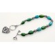 Sterling Silver and Turquoise Toggle Bracelet with Heart Charm