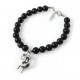 Black Onyx Bracelet with Sterling Silver Kokopelli Charm