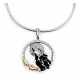 Black Hills Sterling and 12K Gold Wolf Pendant with Necklace