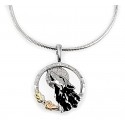 Black Hills Gold on Sterling Silver Wolf Pendant with Chain