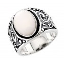 Southwestern Sterling Silver Ring with Mother of Pearl