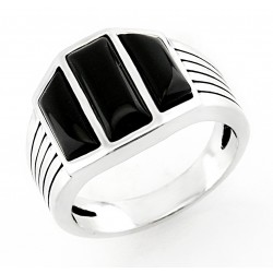Southwestern Sterling Silver Ring with Black Onyx
