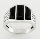 Southwestern Sterling Silver Ring with Black Onyx