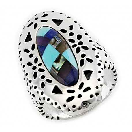 Southwestern Sterling Silver Inlaid Ring – CP Signature 