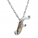 Black Hills 12K Gold on Sterling Silver F Letter Pendant - Initial Pendant