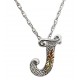 Black Hills 12K Gold on Sterling Silver J Letter Pendant - Initial Pendant