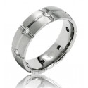 Titanium Wedding Band Ring with CZ 