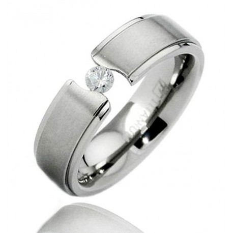 Titanium Band Ring with CZ 