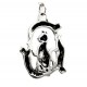 Sterling Silver Playing Cats Pendant with Chain