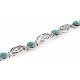 Southwestern Sterling Silver Bracelet with Turquoise